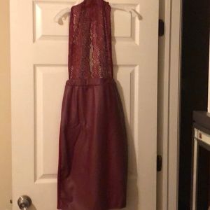 Burgundy sexy dress